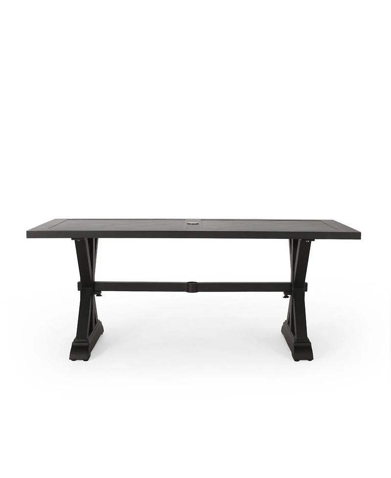 Streamdale Furniture Outdoor Dining Table, Antique Matte Black
