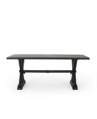 Streamdale Furniture Outdoor Dining Table, Antique Matte Black