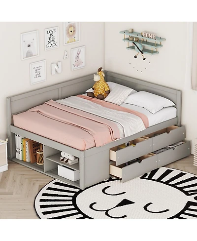 Streamdale Furniture Full Daybed with Drawers and Shelves