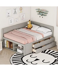 Streamdale Furniture Full Daybed with Drawers and Shelves