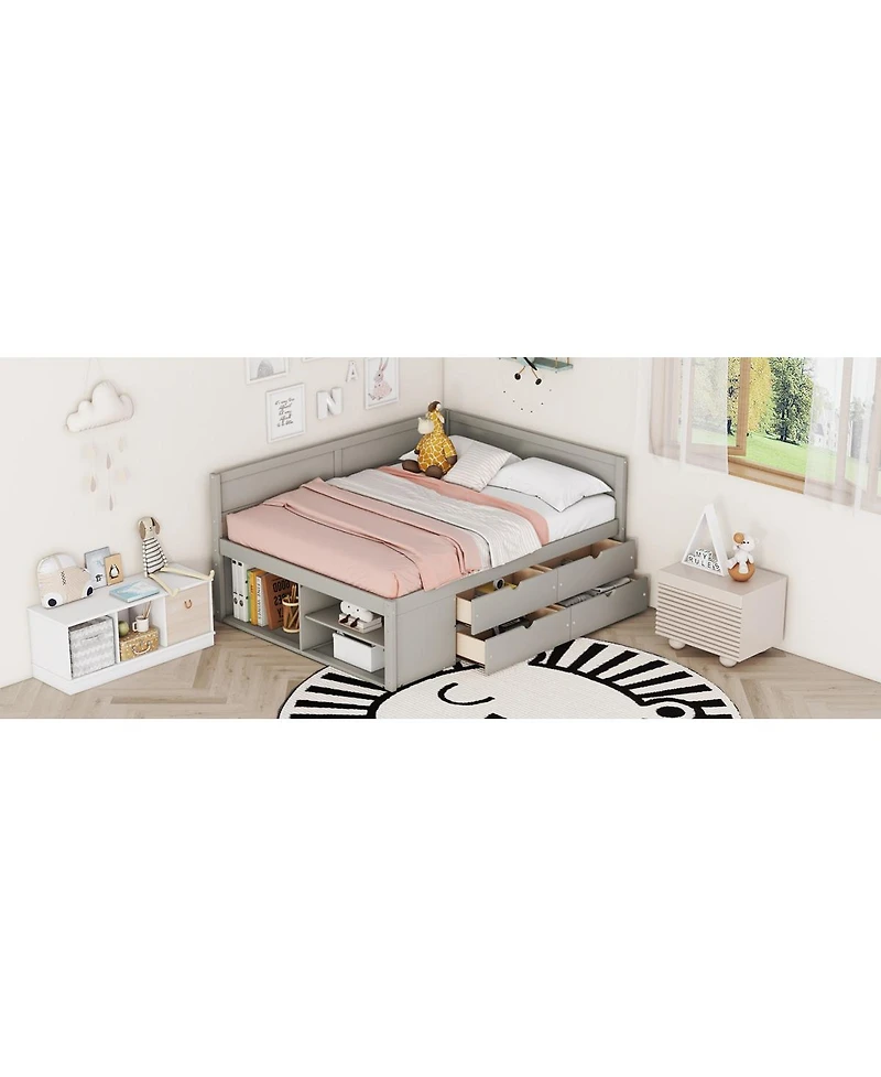 Streamdale Furniture Full Daybed with Drawers and Shelves