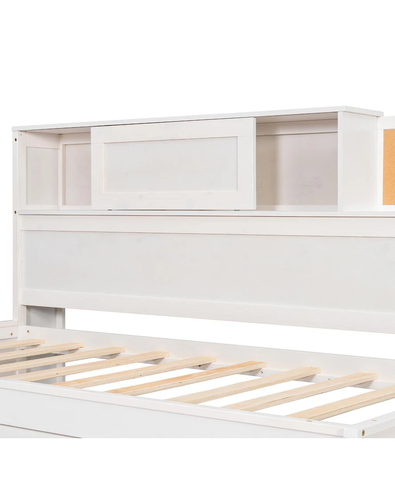 Streamdale Furniture Twin Size Wooden Daybed with 3 Storage Drawers & Usb Ports, White