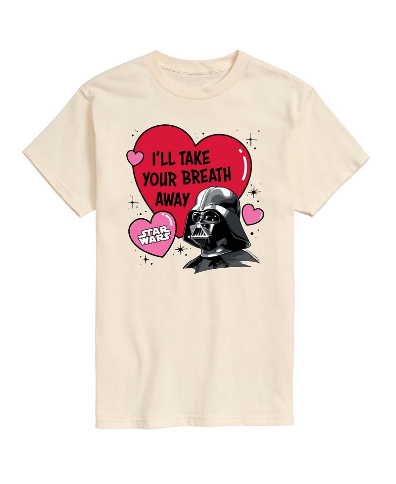 Airwaves Men's Star Wars Valentine Vader Breath Away Printed Short-Sleeve Graphic T-Shirt