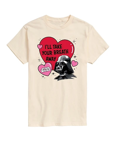 Airwaves Men's Star Wars Valentine Vader Breath Away Printed Short-Sleeve Graphic T-Shirt