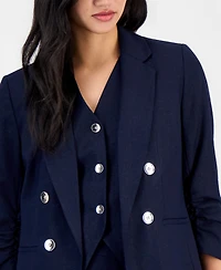 Bar Iii Women's Ruched-Sleeve Open-Front Linen Blazer, Exclusively at Macy's