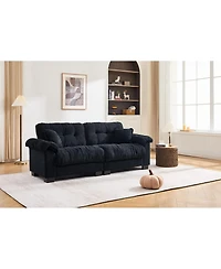 Streamdale Furniture Casual 3-seater chenille pleated sofa Black