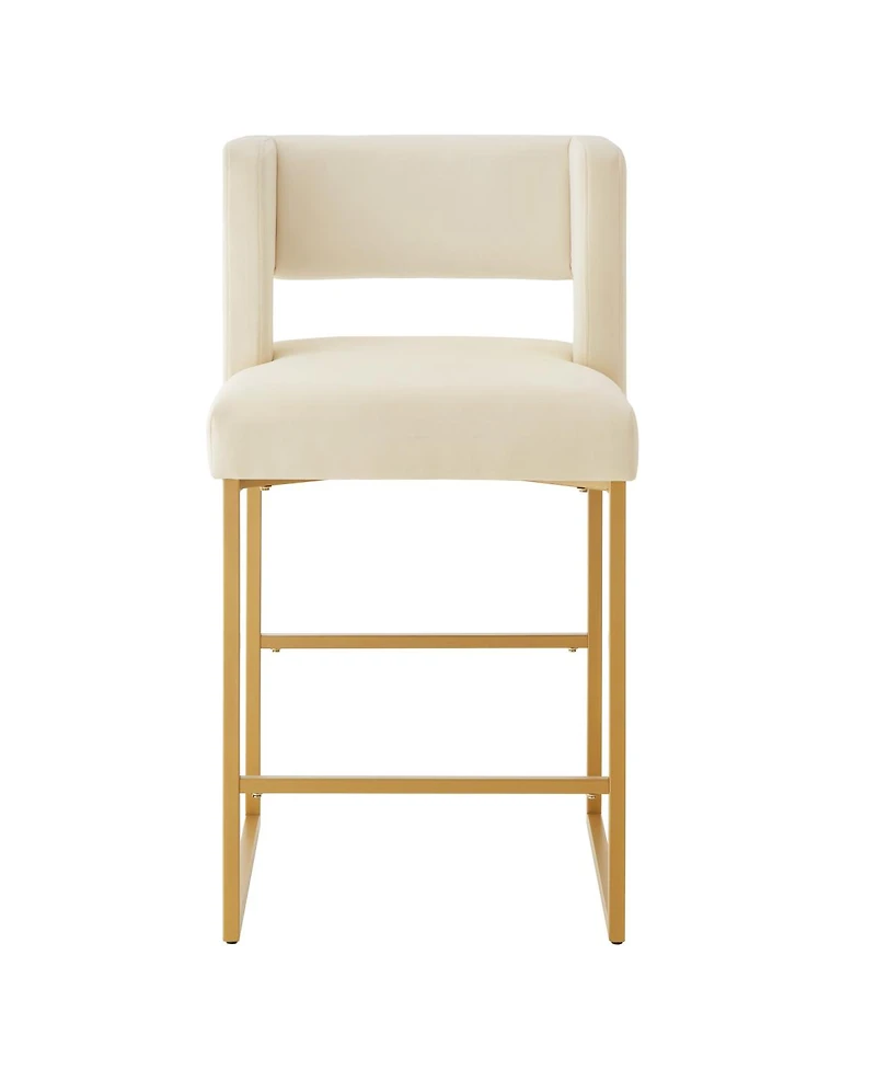 Streamdale Furniture Modern Fashion Counter Height Bar Stools, Set of 2, Cream/Gold