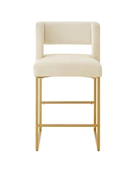 Streamdale Furniture Modern Fashion Counter Height Bar Stools, Set of 2, Cream/Gold