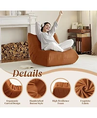 Streamdale Furniture Luxury Orange Microfiber Accent Chair