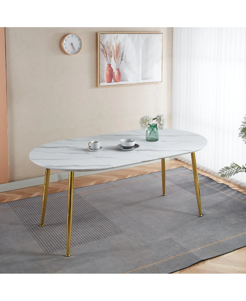 Streamdale Furniture Extendable Dining/Office/Coffee Table, Metal Leg, Mdf Top, 100-180cm