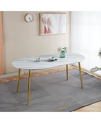 Streamdale Furniture Extendable Dining/Office/Coffee Table, Metal Leg, Mdf Top, 100-180cm