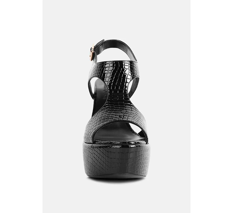 Croft Croc Women's High Heeled Cut Out Sandals
