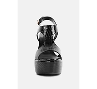 Croft Croc Women's High Heeled Cut Out Sandals