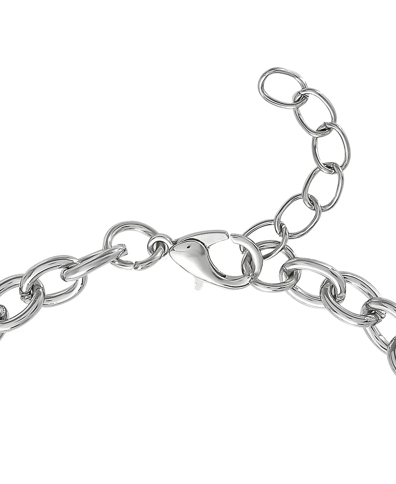 Bluey Charm Bracelet, Silver-Tone, Heart & Love Letter Charms