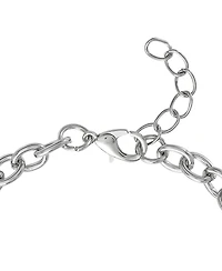 Bluey Charm Bracelet, Silver-Tone, Heart & Love Letter Charms