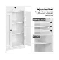 Yaheetech 32" H Free-Standing Bathroom Floor Cabinet with 4 Drawers and 2 Doors Espresso