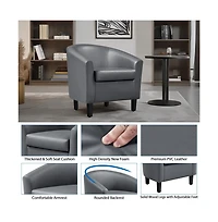 Yaheetech Faux Leather Accent Chair Gray