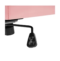 Yaheetech Modern Tufted Armless Desk Chair with Chrome-finish Metal Base, Rolling Wheels, Adjustable Seat Heigh