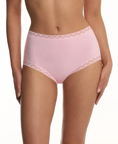 Natori Bliss Lace-Trim High Rise Cotton Brief 755058