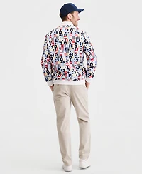 Club Room Men's Nautical Flag Print Windbreaker, Macy's Exclusive - Navy Geos
