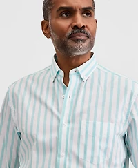 Club Room Men's Long Sleeve Poplin Shirt - Stripe Yd