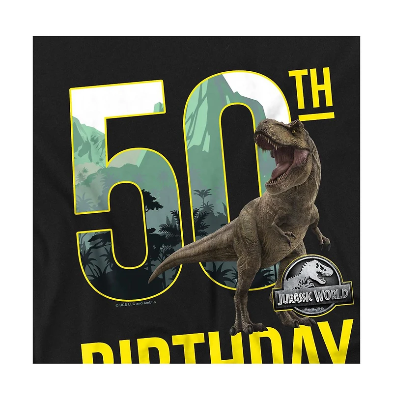 Jurassic Park Men's World 50th Birthday T-Rex T Shirt