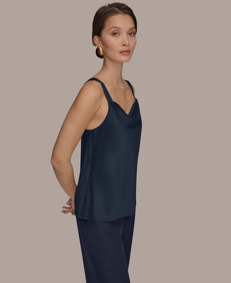 Donna Karan New York Women's Cowl Neck Strappy Cami Top