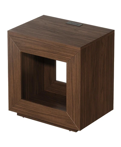 Streamdale Furniture Rustic Wood End Table with Storage Shelf