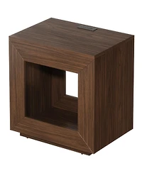 Streamdale Furniture Rustic Wood End Table with Storage Shelf