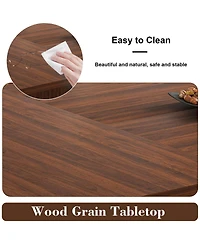 Streamdale Furniture 78" Wood Veneer Dining Table Set for 6 with Storage Chairs