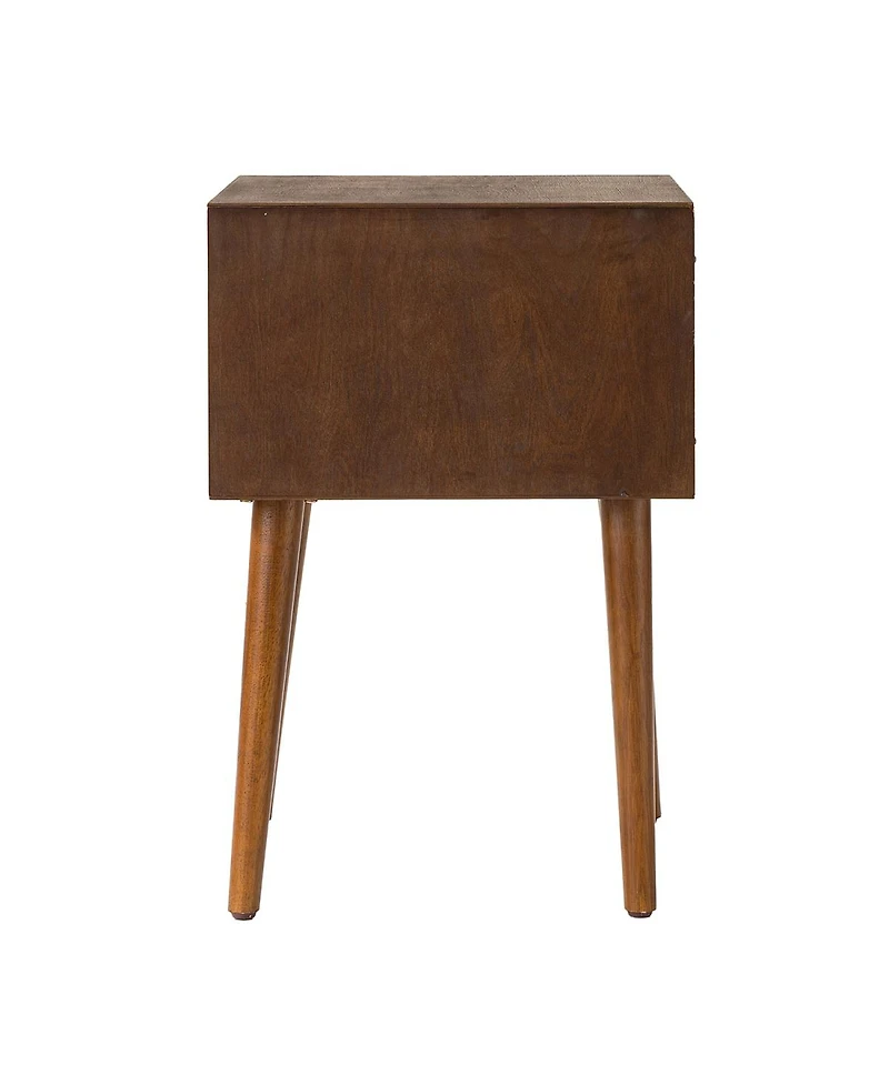 Streamdale Furniture Nightstand with 2-Drawers, Small Side End Table with Storage, Walnut
