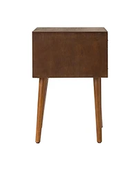 Streamdale Furniture Nightstand with 2-Drawers, Small Side End Table with Storage, Walnut