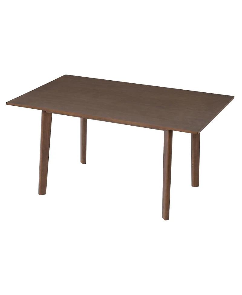 Streamdale 7-Piece Modern Dining Set - Solid Wood Table & Upholstered Chairs, Walnut Finish