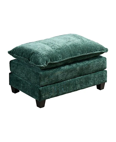 Streamdale Furniture Streamdale Cloud Sofa Ottoman, Modern Sectional Couch, Green Chenille Fabric