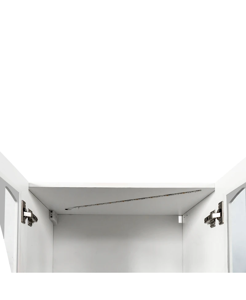 Streamdale Furniture Glass Door Wall Cabinet with Adjustable Shelves