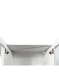 Streamdale Furniture Glass Door Wall Cabinet with Adjustable Shelves