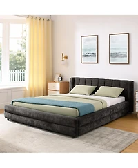 Streamdale Furniture Queen Size Upholstered Bed Frame with Drawer