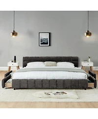 Streamdale Furniture California King Upholstered Bed with Storage Drawer