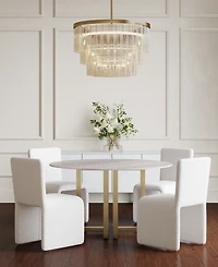 Furniture Emila 5-Pc. Dining Set (Round Table & 4 Upholstered Chairs)