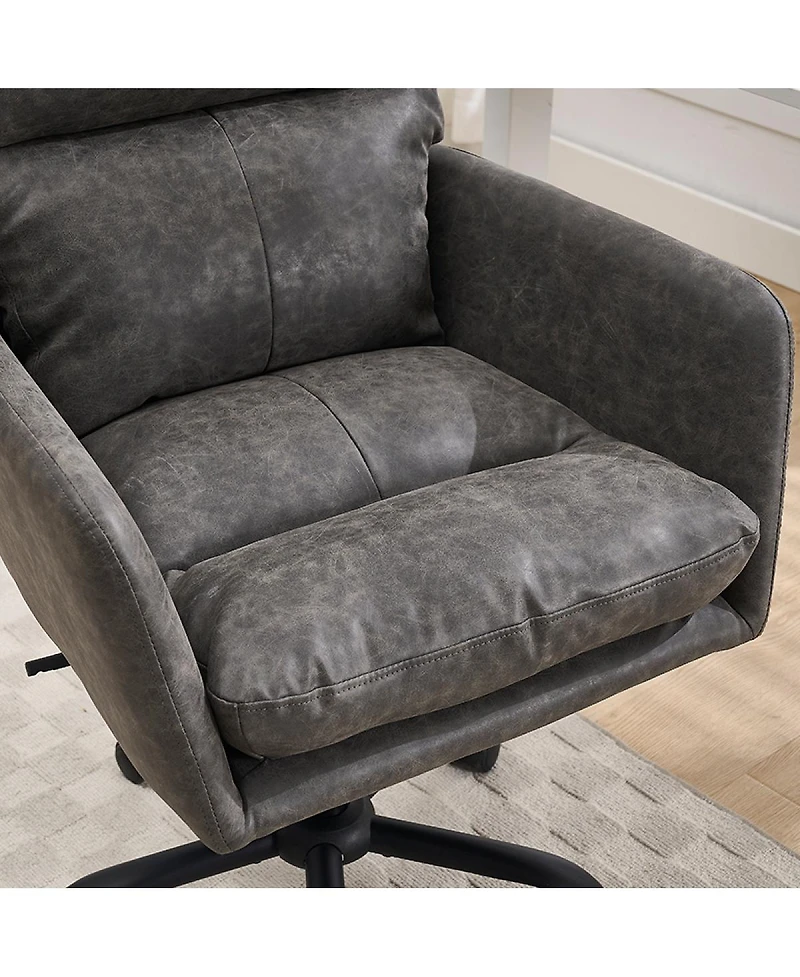 Streamdale Furniture Streamdale Office chair, Black Pu leather, adjustable height