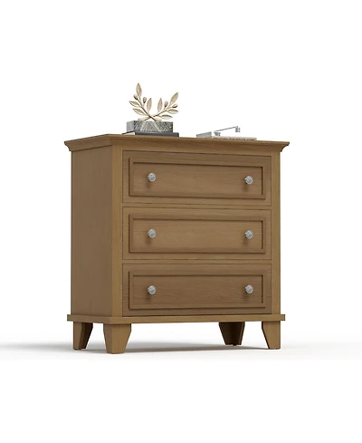gaomon 3-Drawer Dresser for Bedroom, Wide Wooden Chest with Vintage Handles for Living Room