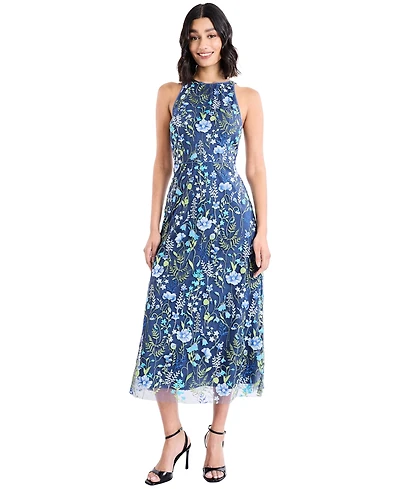 Maggy London Women's Embroidered Midi Dress
