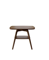 Streamdale Furniture Modern Wooden Dining Table with Storage Shelf, Walnut Finish