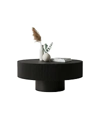 Streamdale Furniture Round Fluted Mid Century Modern Coffee Table