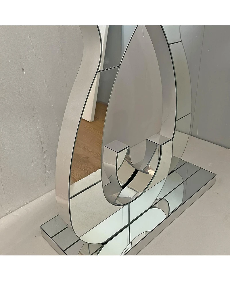 Streamdale Furniture Modern mirror side table with double C-shaped base