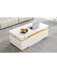 Streamdale Furniture Lift-Top Coffee Table with Storage Stools & Foldable Top