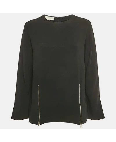 Pre-Owned Stella Mccartney Women's Black Crepe Long Sleeve Blouse
