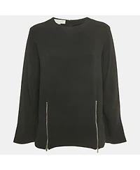 Pre-Owned Stella Mccartney Women's Black Crepe Long Sleeve Blouse