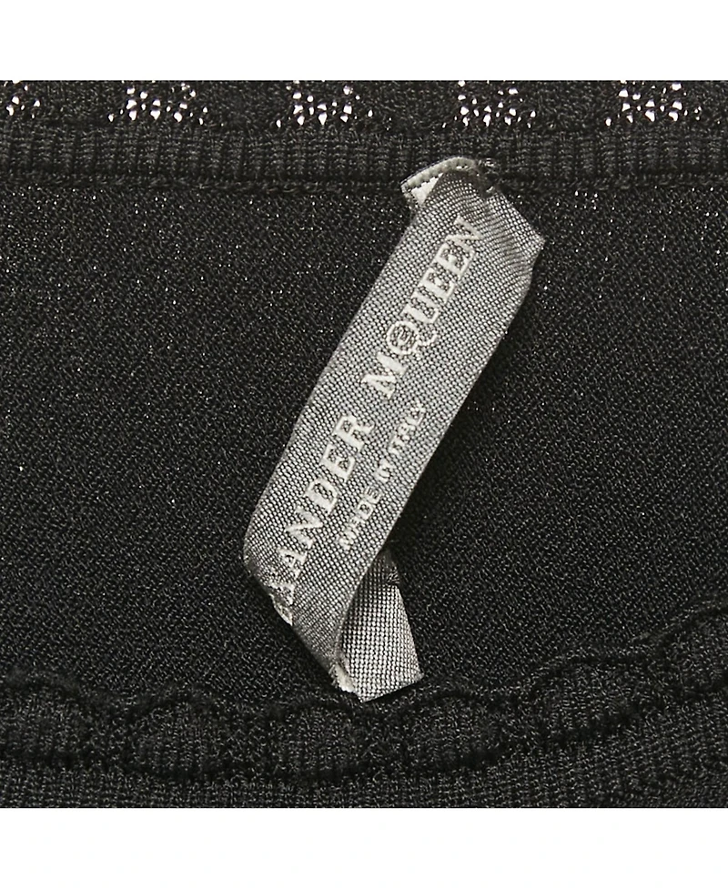 Pre-Owned Alexander Mcqueen Women's Black Stretch Knit Flared Top