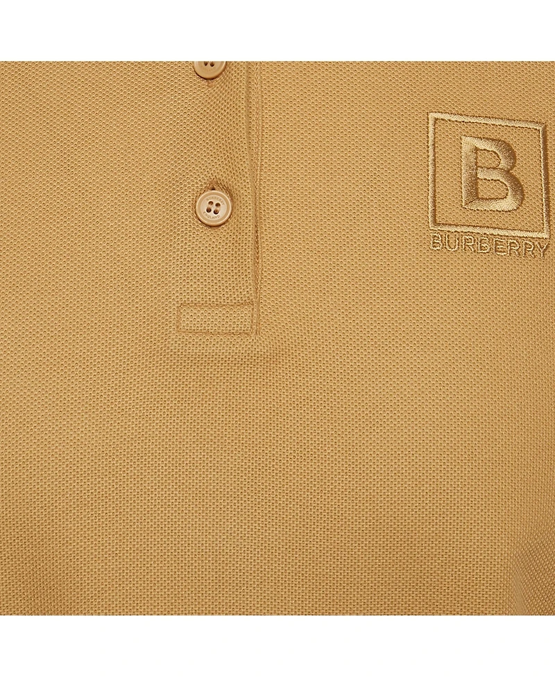 Pre-Owned Burberry Women's Brown Logo Embroidered Pique Polo T-Shirt